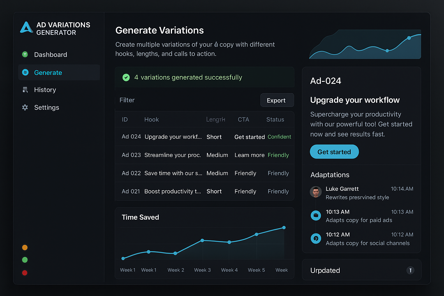 Ad Variations Generator screenshot